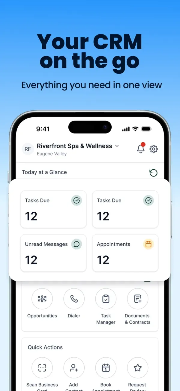 App mobile do sistema — leads e conversas no celular